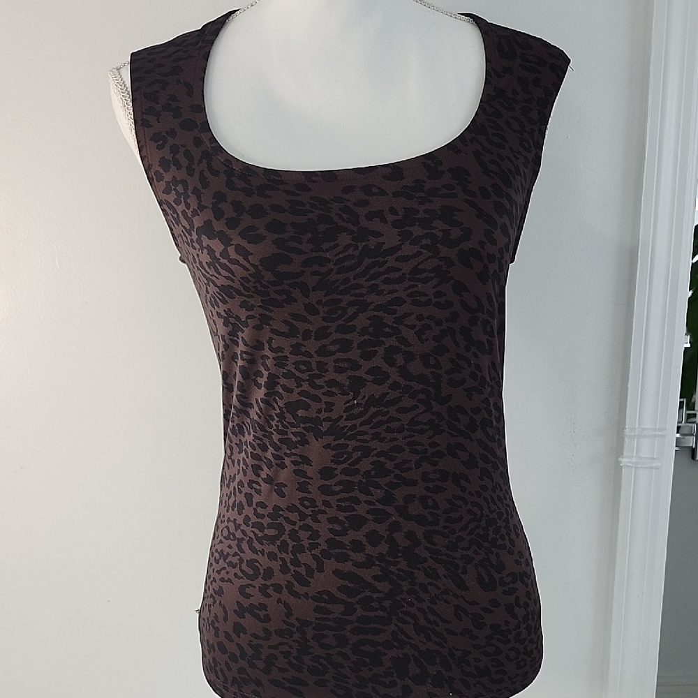Chic Brown Leopard Print Tank Top